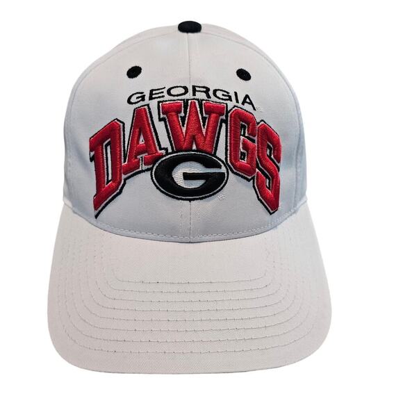 Vintage Georgia Bulldogs Strapback Hat Cap White Spellout UGA Embroidered TOW - Picture 1 of 10